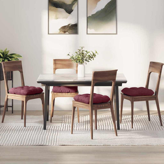 Cuscini per Seduta 4 pcs Rosso Vino 40 x 40 x 12 cm Tessuto | homemem39