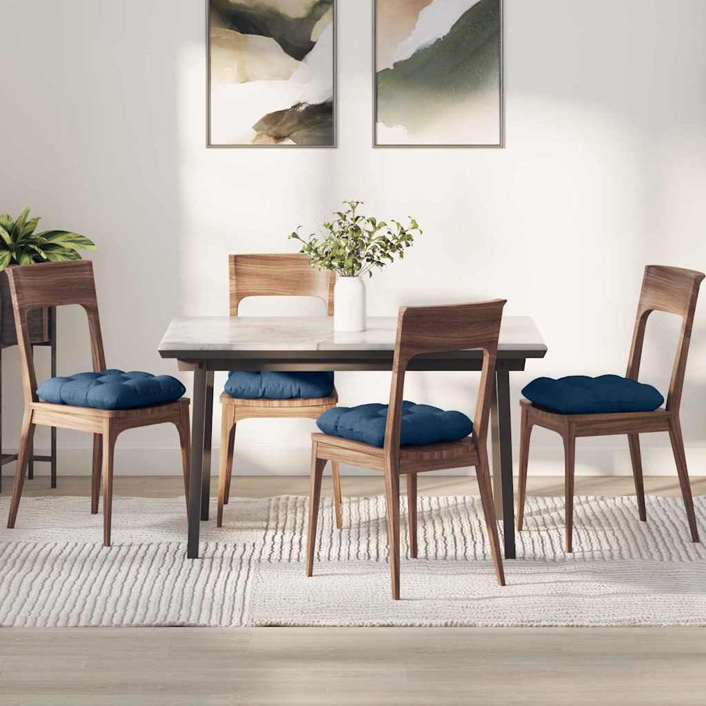 Cuscini per Seduta 4 pcs Blu 40 x 40 x 12 cm Tessuto | homemem39