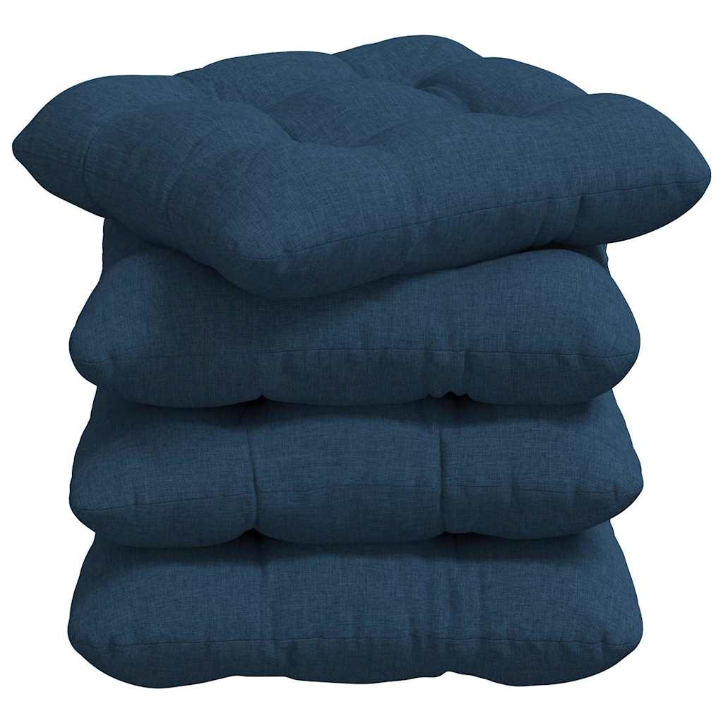 Cuscini per Seduta 4 pcs Blu 40 x 40 x 12 cm Tessuto