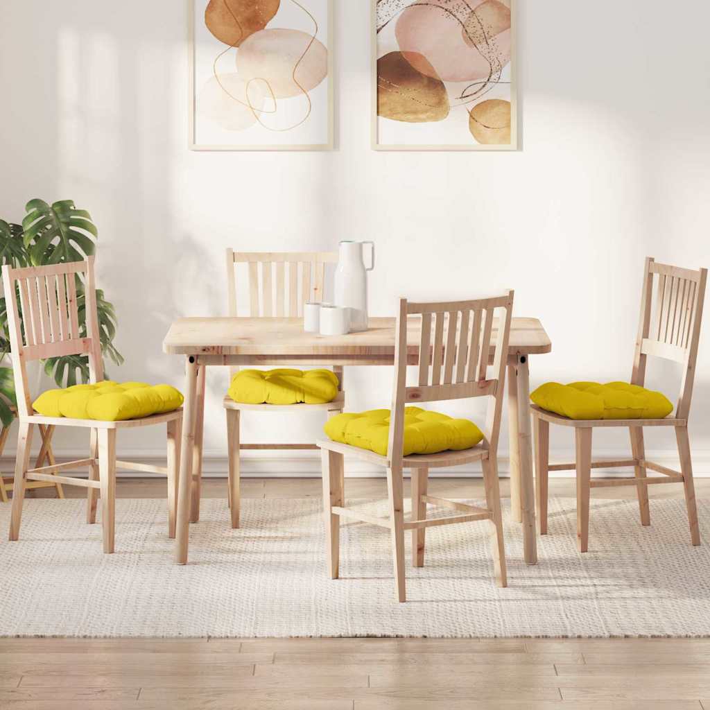 Cuscini per Seduta 4 pcs Giallo Chiaro 40 x 40 x 12 cm Tessuto | homemem39