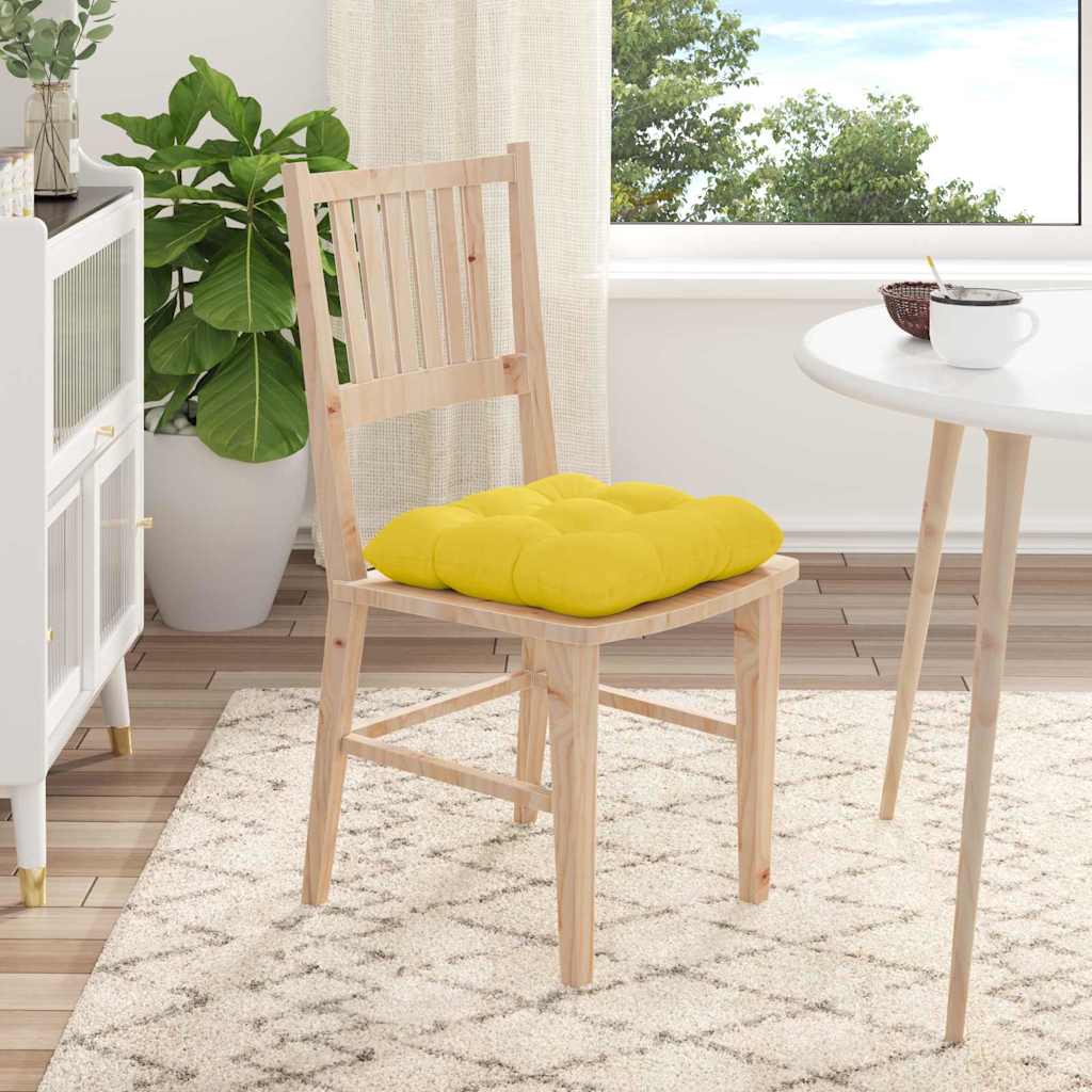 Cuscini per Seduta 4 pcs Giallo Chiaro 40 x 40 x 12 cm Tessuto | homemem39