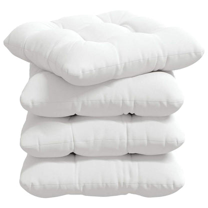 Cuscini per Seduta 4 pcs Bianco 40 x 40 x 12 cm Tessuto | homemem39