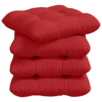 Cuscini per Seduta 4 pcs Rosso 40 x 40 x 12 cm Tessuto | homemem39