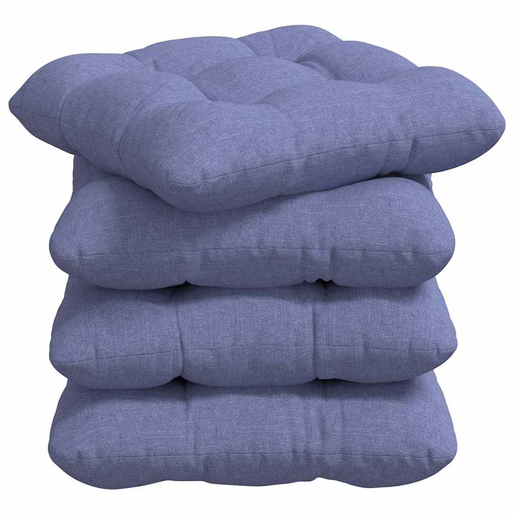 Cuscini per Seduta 4 pcs Blu jeans 40 x 40 x 12 cm Tessuto | homemem39