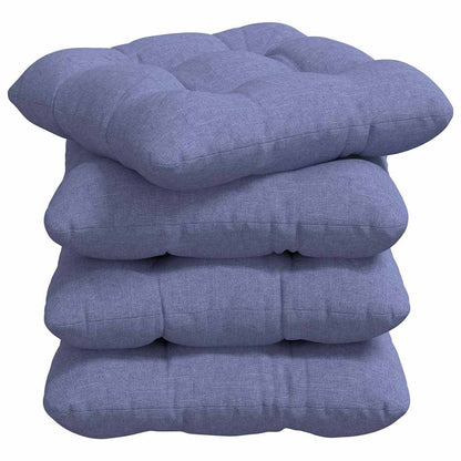 Cuscini per Seduta 4 pcs Blu jeans 40 x 40 x 12 cm Tessuto