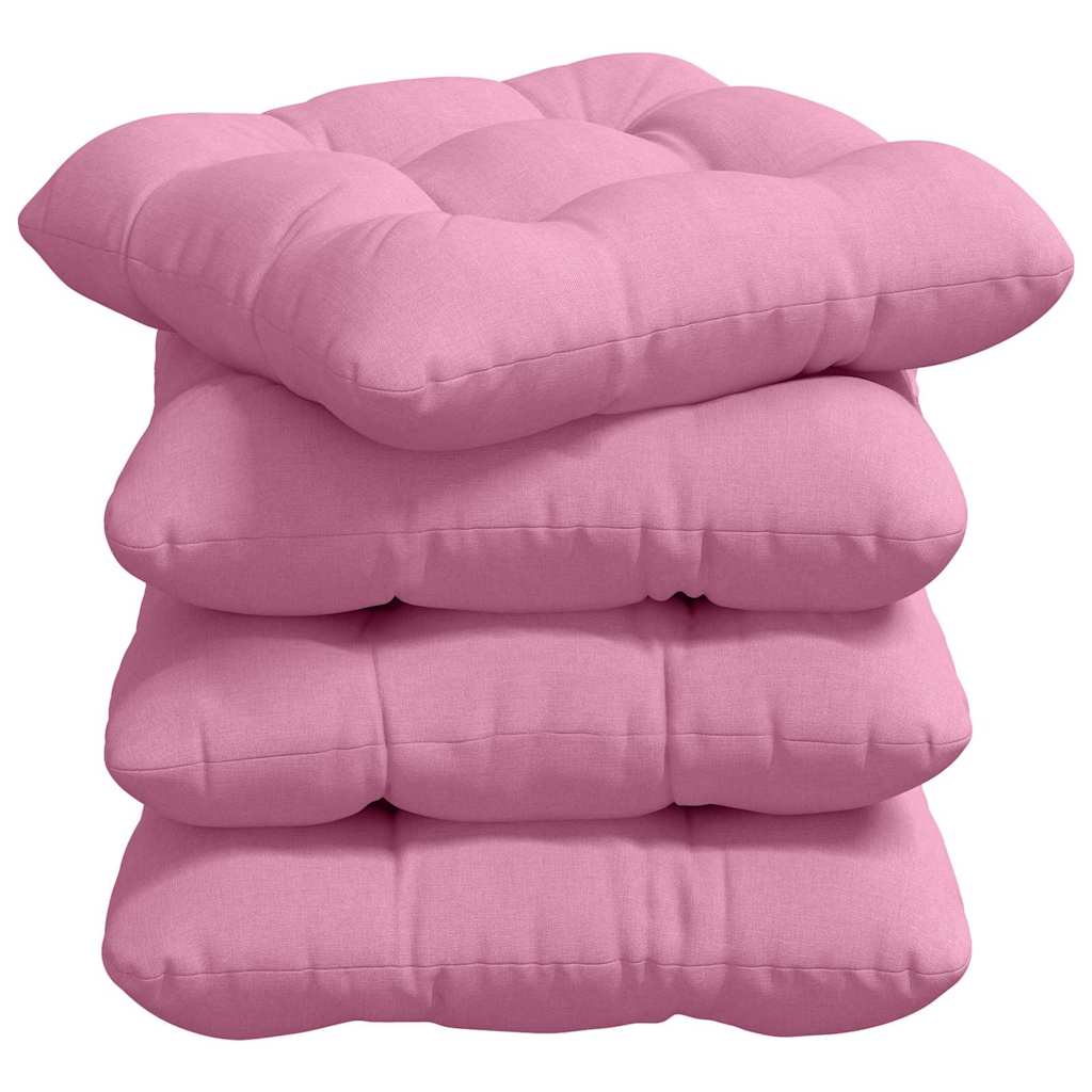 Cuscini per Seduta 4 pcs Rosa 40 x 40 x 12 cm Tessuto | homemem39