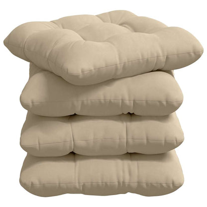 Cuscini per Seduta 4 pcs Crema 40 x 40 cm Tessuto in Microfibra