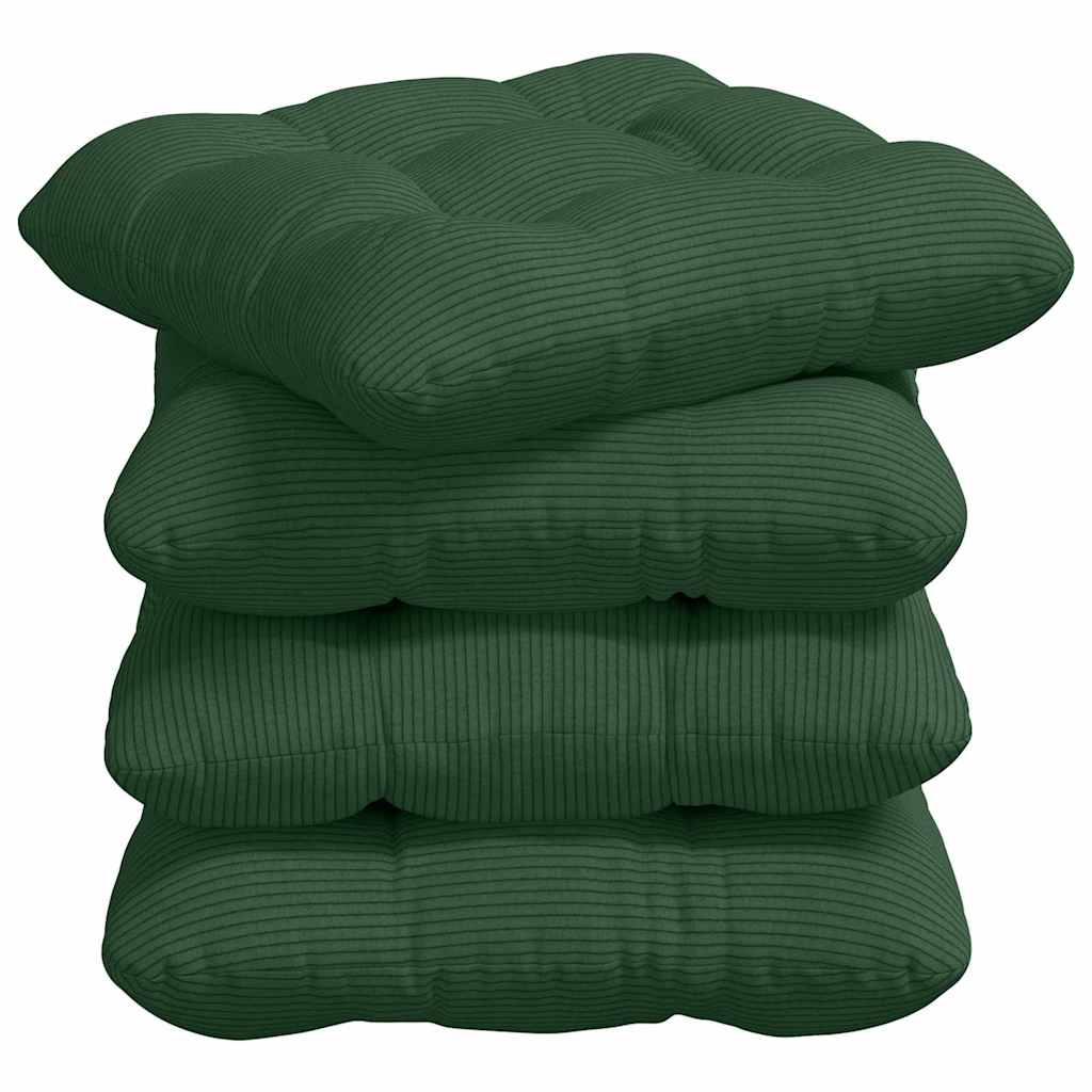 Cuscini per Seduta 4 pcs Verde Scuro 40 x 40 cm | homemem39