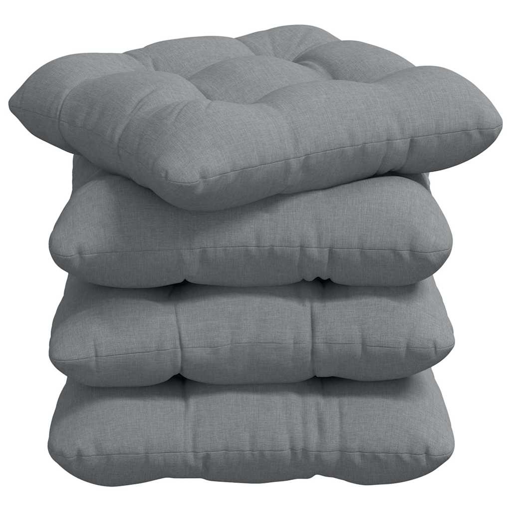 Cuscini per Seduta 4 pcs Grigio chiaro 45 x 45 x 12 cm Tessuto | homemem39