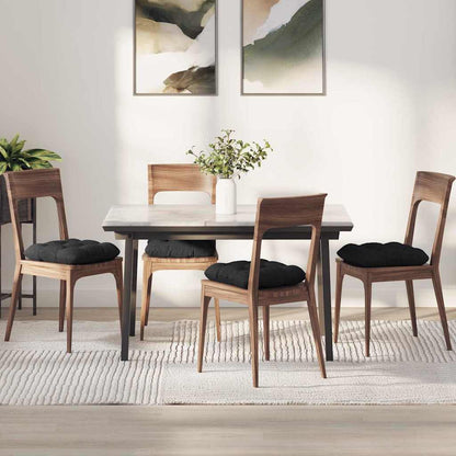 Cuscini per Seduta 4 pcs Nero 45 x 45 x 12 cm Tessuto | homemem39
