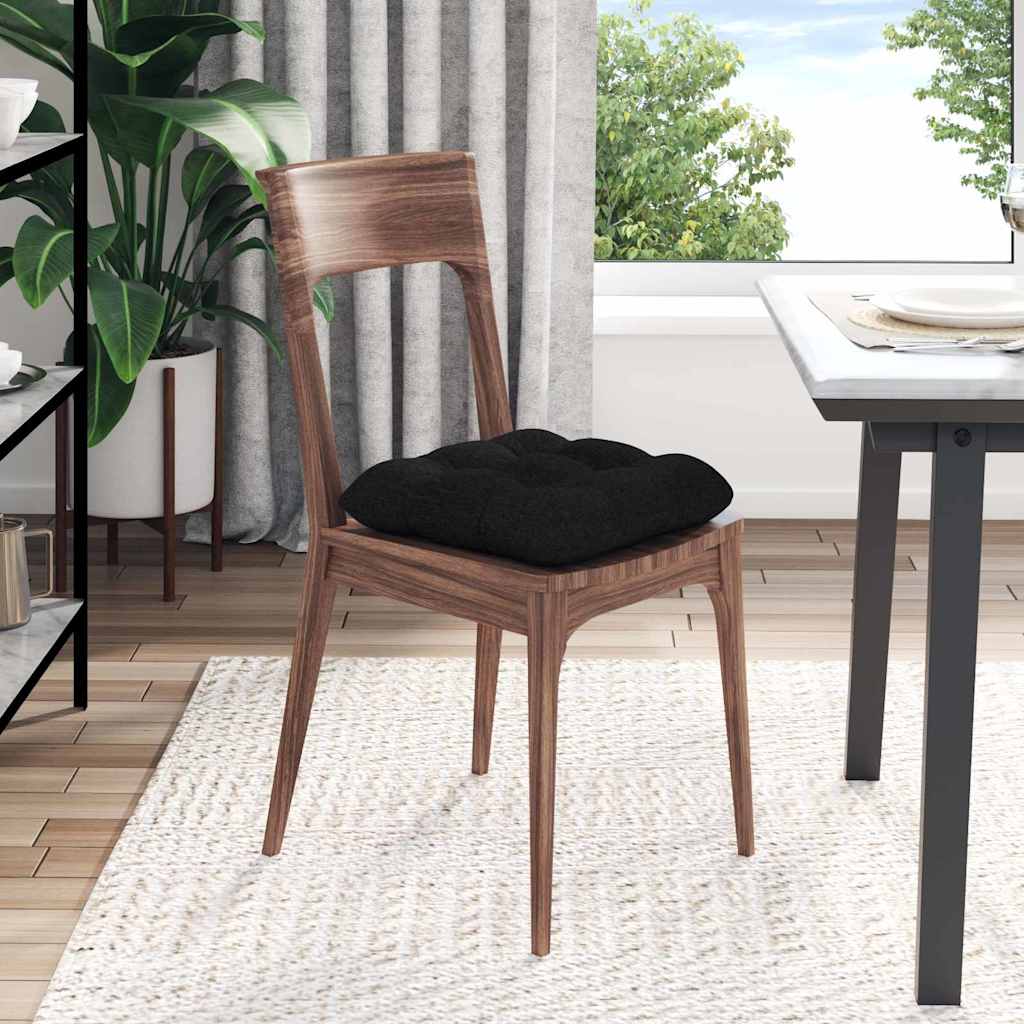 Cuscini per Seduta 4 pcs Nero 45 x 45 x 12 cm Tessuto | homemem39