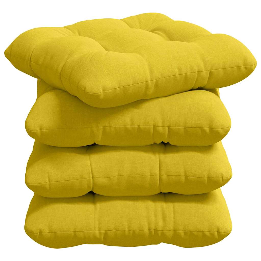 Cuscini per Seduta 4 pcs Giallo Chiaro 45 x 45 x 12 cm Tessuto | homemem39