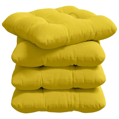 Cuscini per Seduta 4 pcs Giallo Chiaro 45 x 45 x 12 cm Tessuto | homemem39