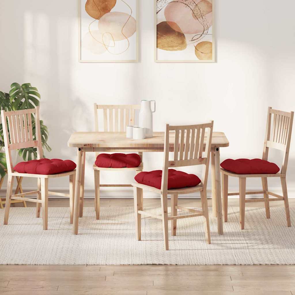 Cuscini per Seduta 4 pcs Rosso 45 x 45 x 12 cm Tessuto | homemem39