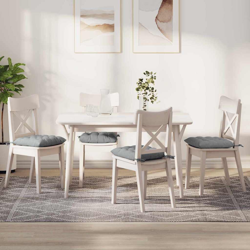 Cuscini per Seduta 4 pcs Grigio chiaro 40 x 40 x 6 cm Tessuto
