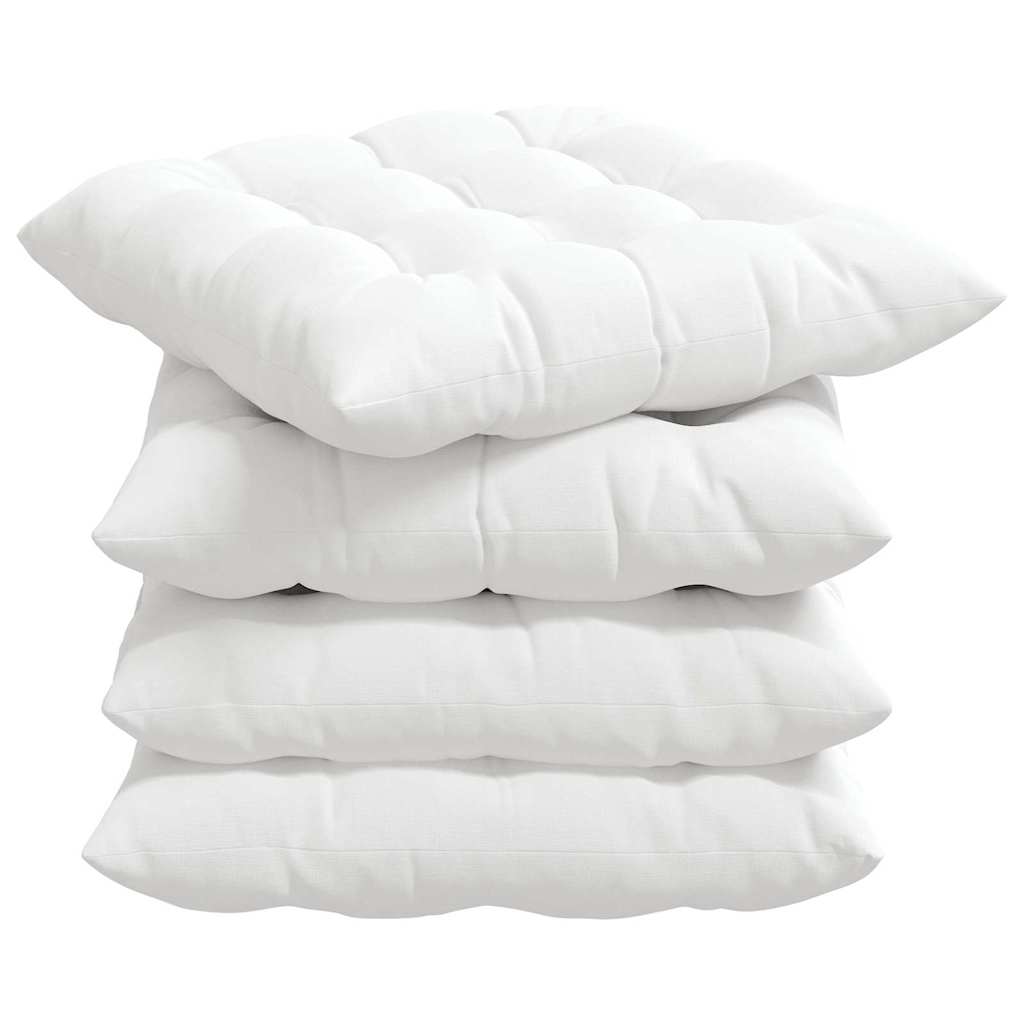 Cuscini per Seduta 4 pcs Bianco 40 x 40 x 6 cm Tessuto | homemem39