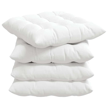 Cuscini per Seduta 4 pcs Bianco 40 x 40 x 6 cm Tessuto | homemem39