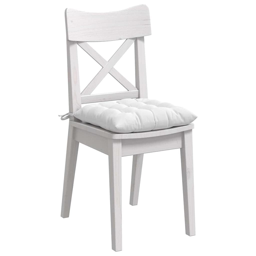 Cuscini per Seduta 4 pcs Bianco 40 x 40 x 6 cm Tessuto | homemem39