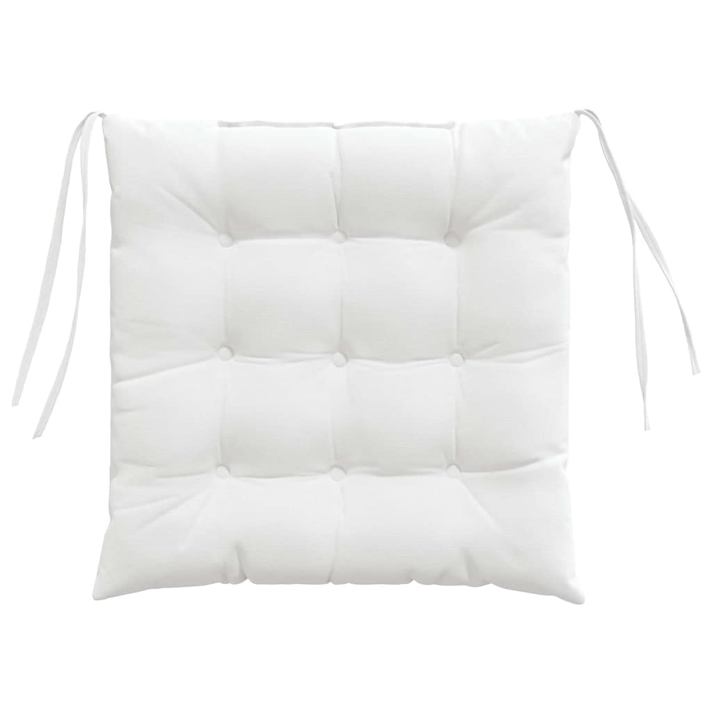 Cuscini per Seduta 4 pcs Bianco 40 x 40 x 6 cm Tessuto | homemem39