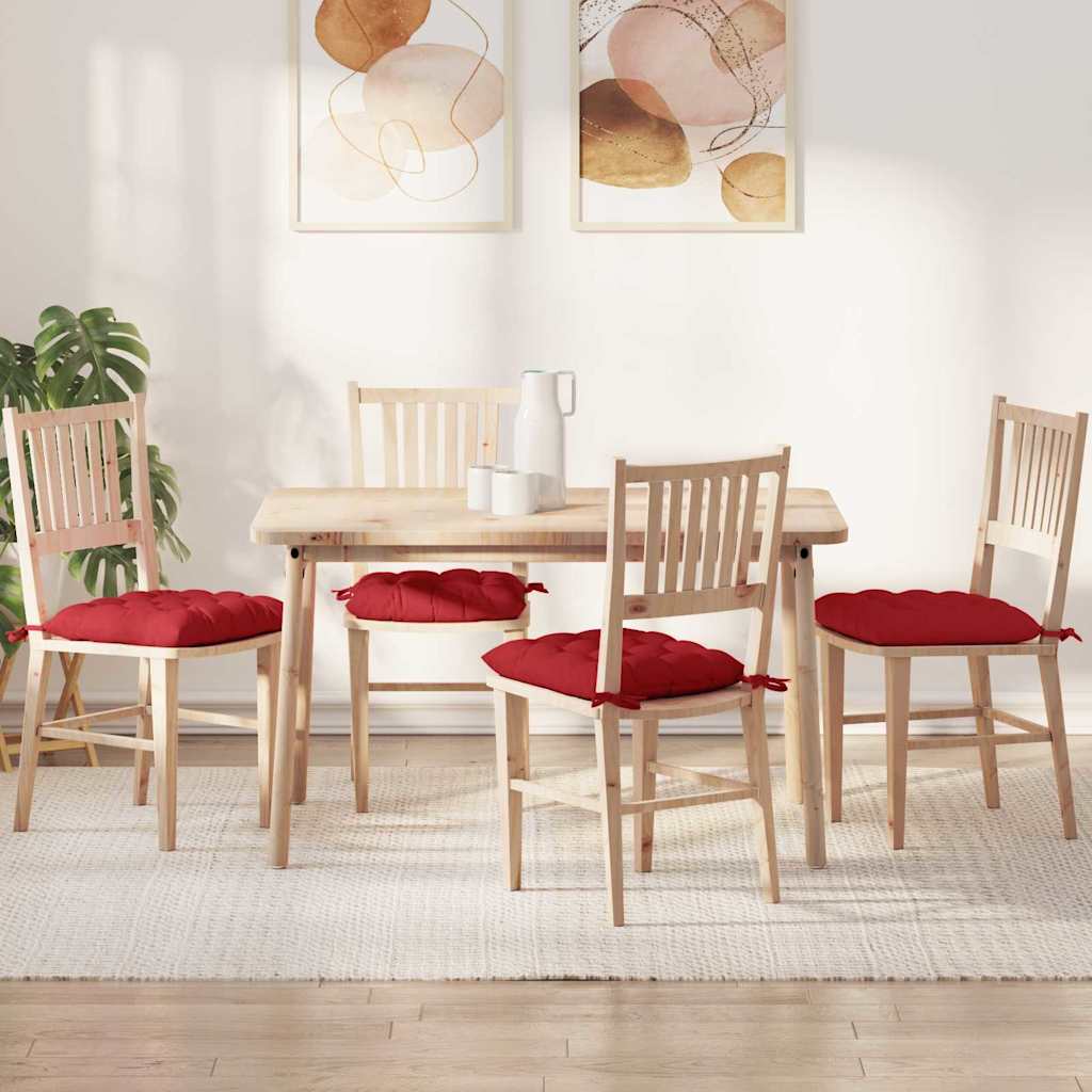 Cuscini per Seduta 4 pcs Rosso 40 x 40 x 6 cm Tessuto | homemem39