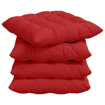 Cuscini per Seduta 4 pcs Rosso 40 x 40 x 6 cm Tessuto | homemem39