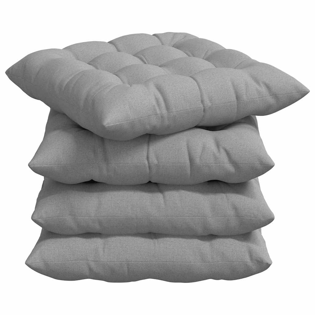 Cuscini per Seduta 4 pcs Grigio Nuvola 40 x 40 x 6 cm Tessuto | homemem39