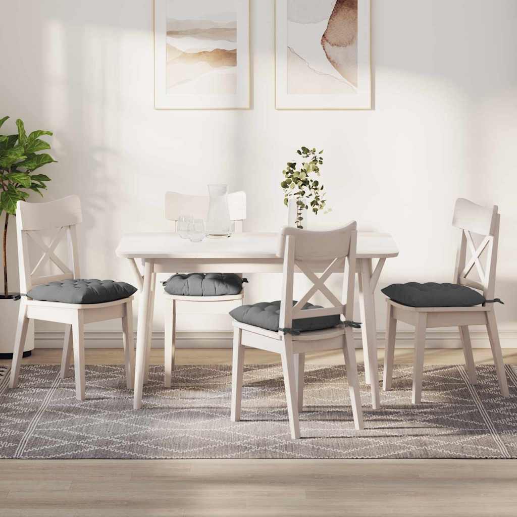 Cuscini per Seduta 4 pcs Grigio scuro 40 x 40 x 6 cm Microfibra