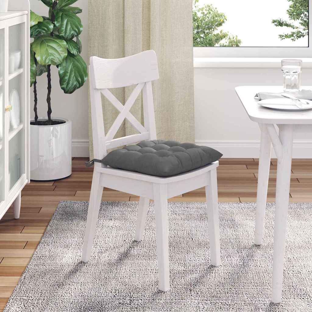 Cuscini per Seduta 4 pcs Grigio scuro 40 x 40 x 6 cm Microfibra | homemem39