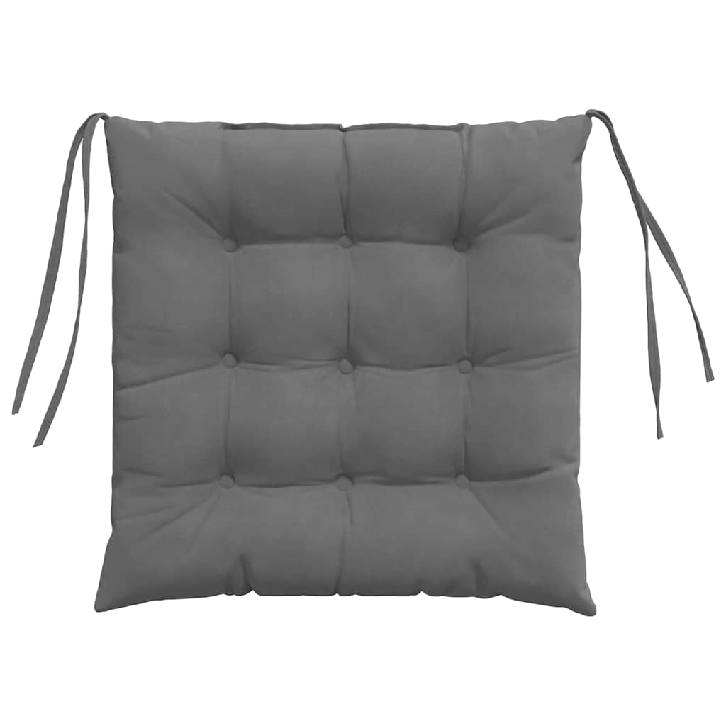 Cuscini per Seduta 4 pcs Grigio scuro 40 x 40 x 6 cm Microfibra | homemem39