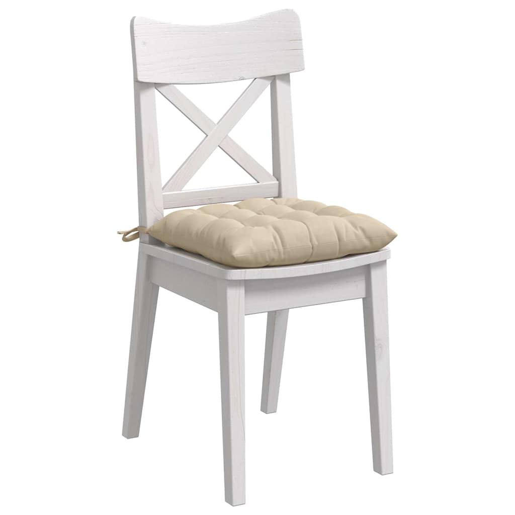 Cuscini per Seduta 4 pcs Crema 40 x 40 x 6 cm Microfibra