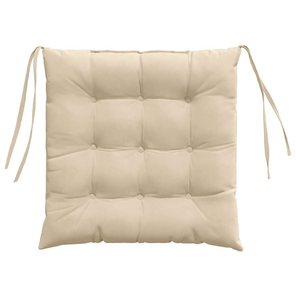 Cuscini per Seduta 4 pcs Crema 40 x 40 x 6 cm Microfibra | homemem39