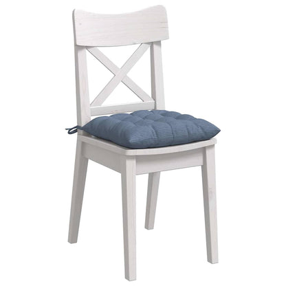 Cuscini per Seduta 4 pcs Blu 40 x 40 x 6 cm Tessuto in Cords