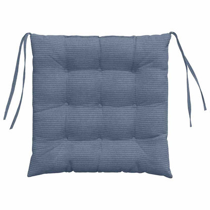 Cuscini per Seduta 4 pcs Blu 40 x 40 x 6 cm Tessuto in Cords