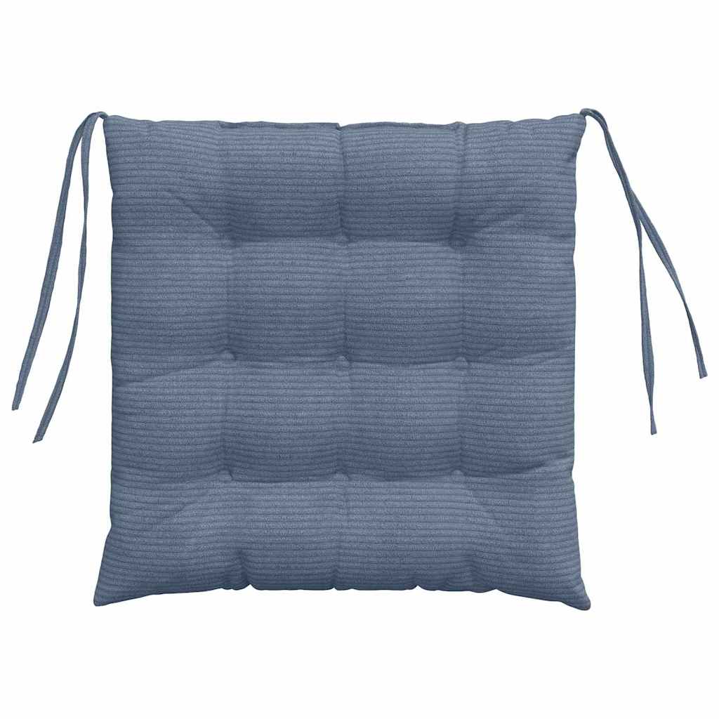 Cuscini per Seduta 4 pcs Blu 40 x 40 x 6 cm Tessuto in Cords