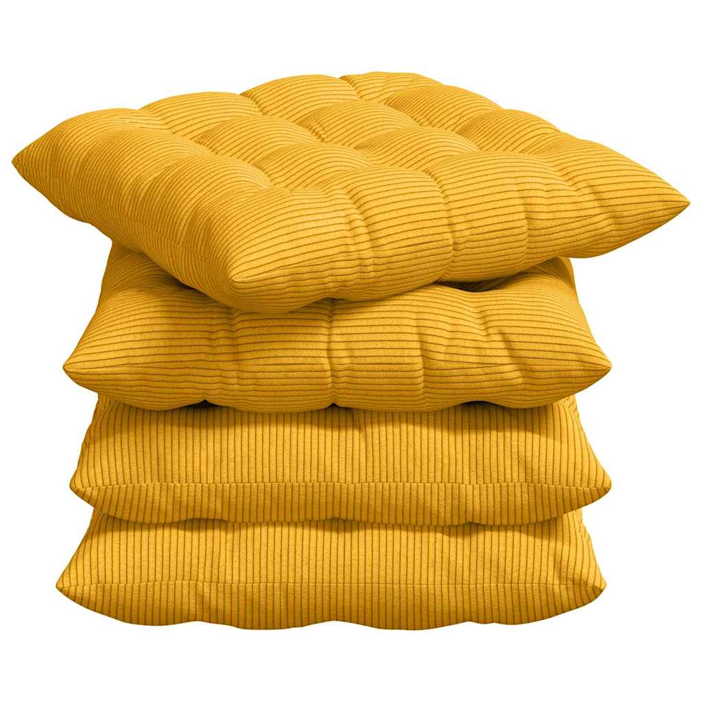 Cuscini per Seduta 4 pcs Giallo Chiaro 40 x 40 x 6 cm | homemem39