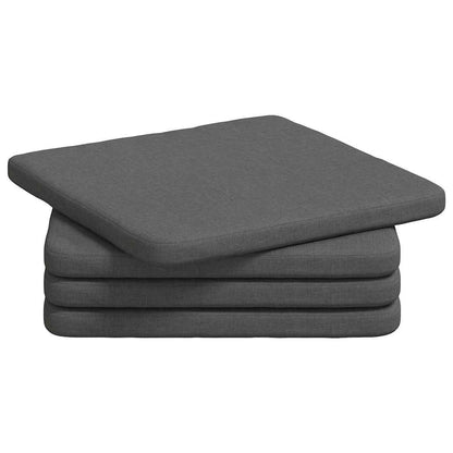 Cuscini per Seduta 4 pcs Grigio scuro 40 x 40 x 3 cm Tessuto | homemem39