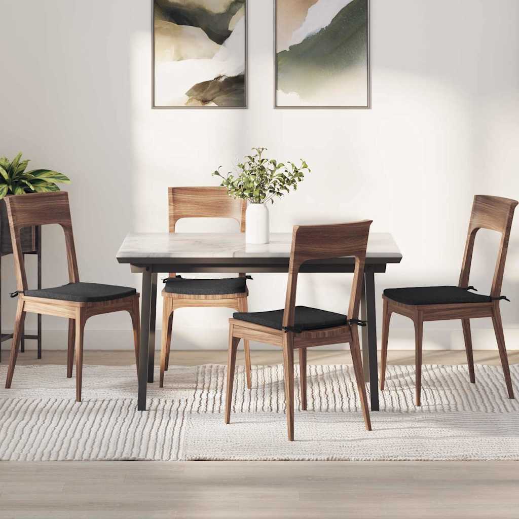 Cuscini per Seduta 4 pcs Nero 40 x 40 x 3 cm Tessuto | homemem39