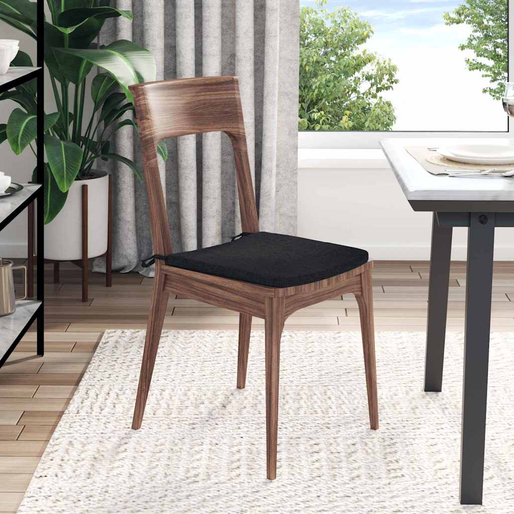 Cuscini per Seduta 4 pcs Nero 40 x 40 x 3 cm Tessuto | homemem39