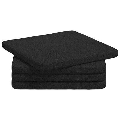 Cuscini per Seduta 4 pcs Nero 40 x 40 x 3 cm Tessuto | homemem39