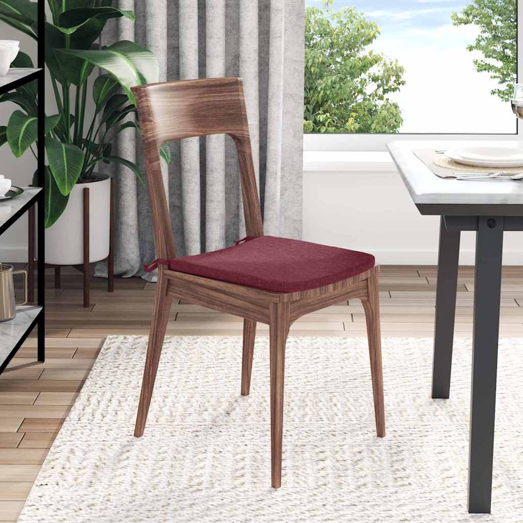Cuscini per Seduta 4 pcs Rosso Vino 40 x 40 x 3 cm Tessuto | homemem39