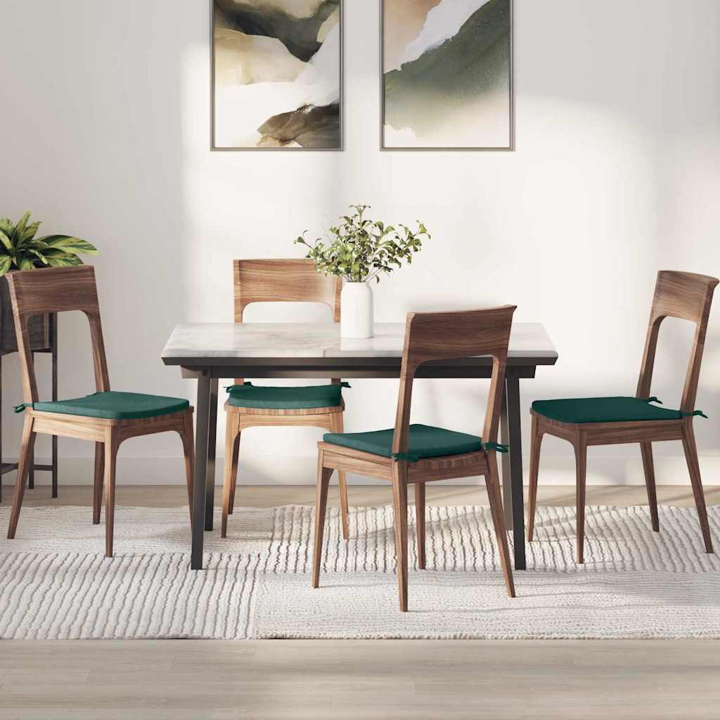 Cuscini per Seduta 4 pcs Verde Scuro 40 x 40 x 3 cm Tessuto | homemem39