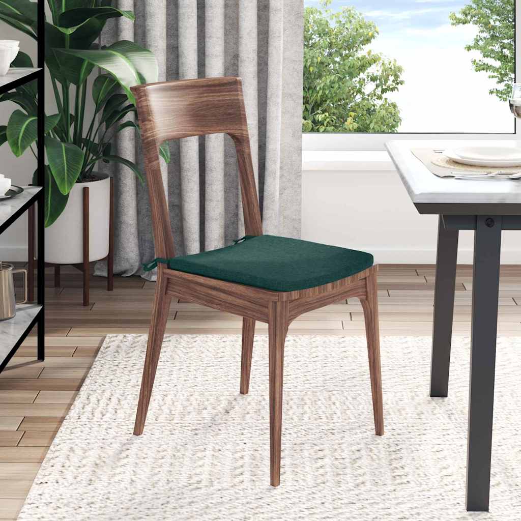 Cuscini per Seduta 4 pcs Verde Scuro 40 x 40 x 3 cm Tessuto | homemem39
