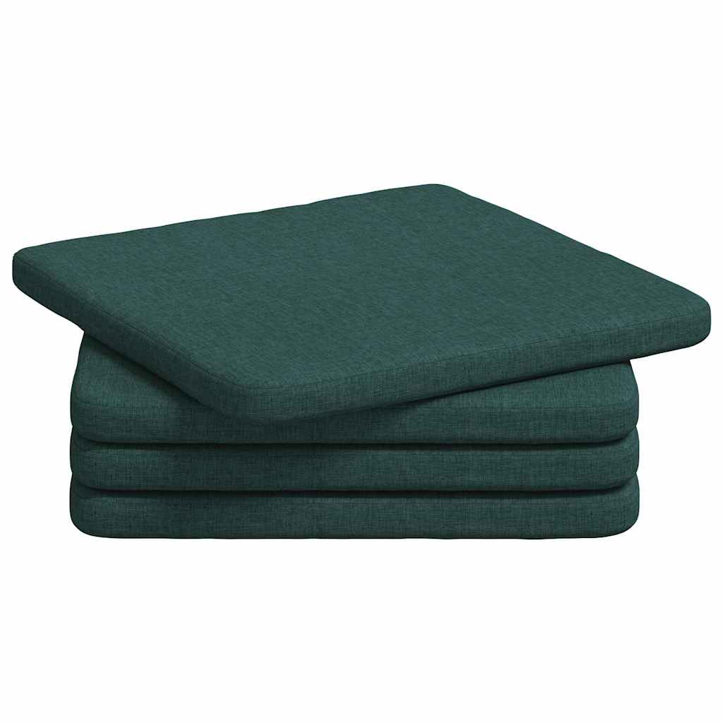 Cuscini per Seduta 4 pcs Verde Scuro 40 x 40 x 3 cm Tessuto | homemem39