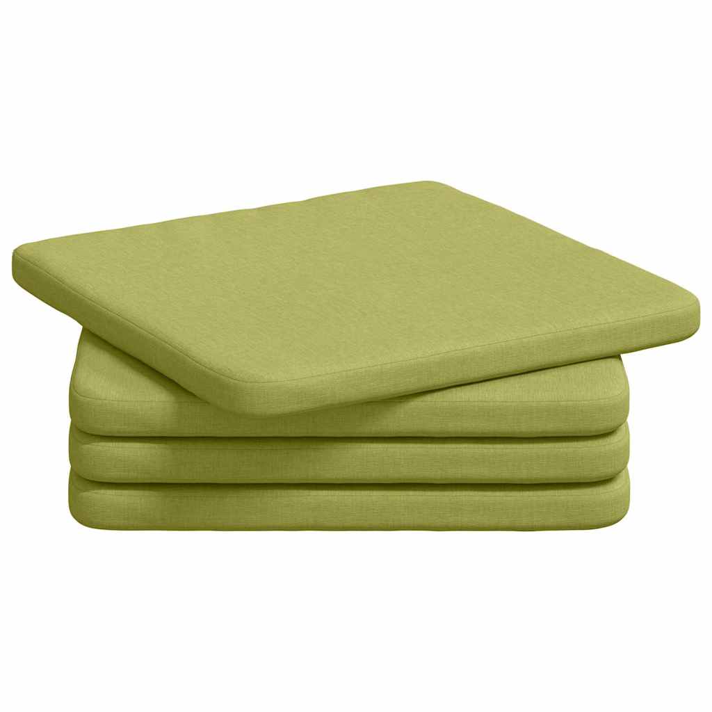 Cuscini per Seduta 4 pcs Verde chiaro 40 x 40 x 3 cm Tessuto | homemem39