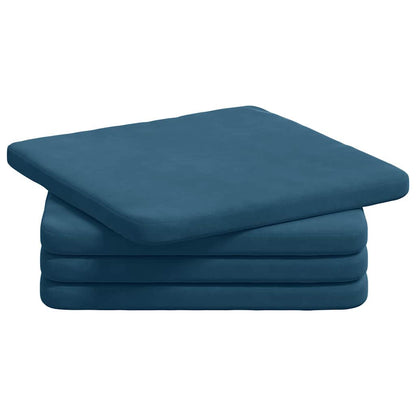 Cuscini per Seduta 4 pcs Blu 40 x 40 x 3 cm Velluto