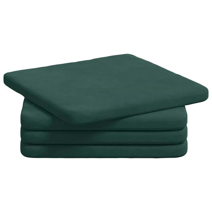 Cuscini per Seduta 4 pcs Verde Scuro 40 x 40 x 3 cm Velluto