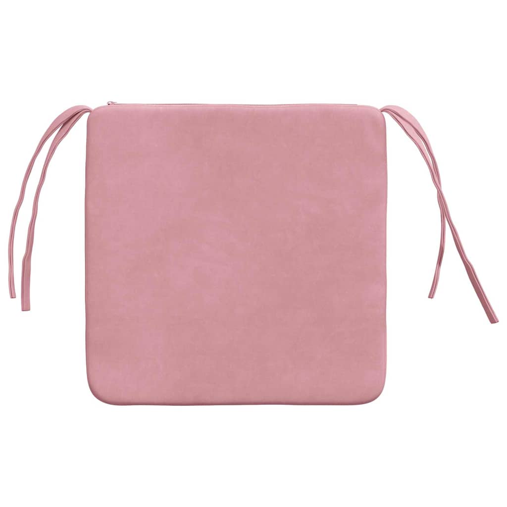 Cuscini per Seduta 4 pcs Rosa 40 x 40 x 3 cm Velluto | homemem39