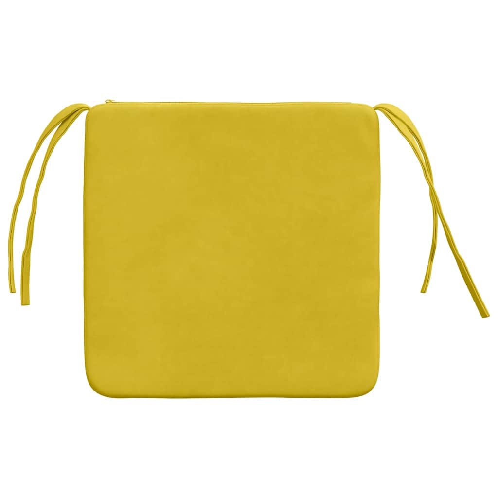 Cuscini per Seduta 4 pcs Giallo 40 x 40 x 3 cm Velluto | homemem39