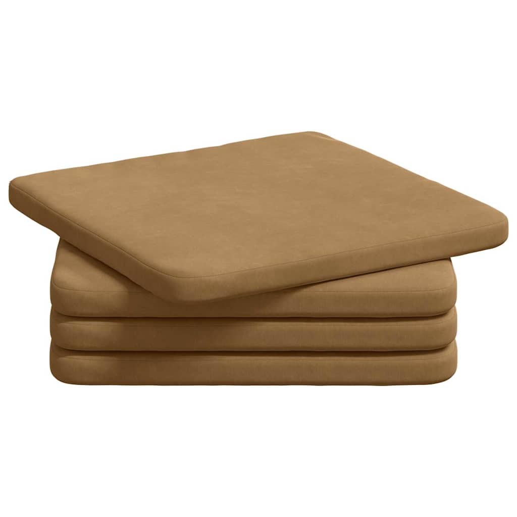 Cuscini per Seduta 4 pcs Marrone 40 x 40 x 3 cm Velluto