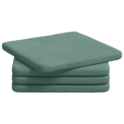 Cuscini per Seduta 4 pcs Verde Mare 40 x 40 x 3 cm Velluto